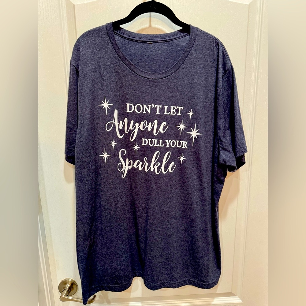 Navy Blue “Don’t Let Anyone Dull Your Sparkle”Short Sleeve Tee Size 2X